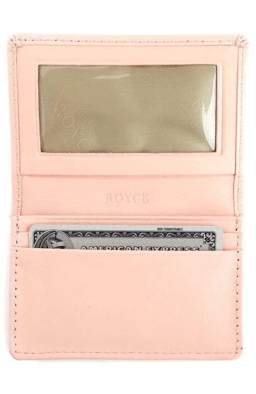 Royce New York Leather Card Case In Light Pink