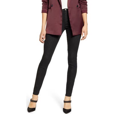Hue Sparkle Denim Leggings, Black