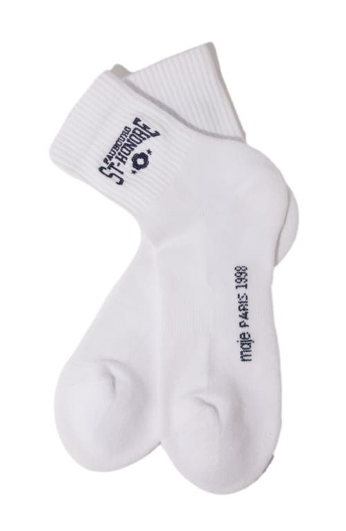 Shop Maje Saint Honoré Embroidered Socks In White