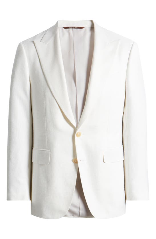 Shop Canali Capri Trim Fit Solid Silk Sport Coat In White