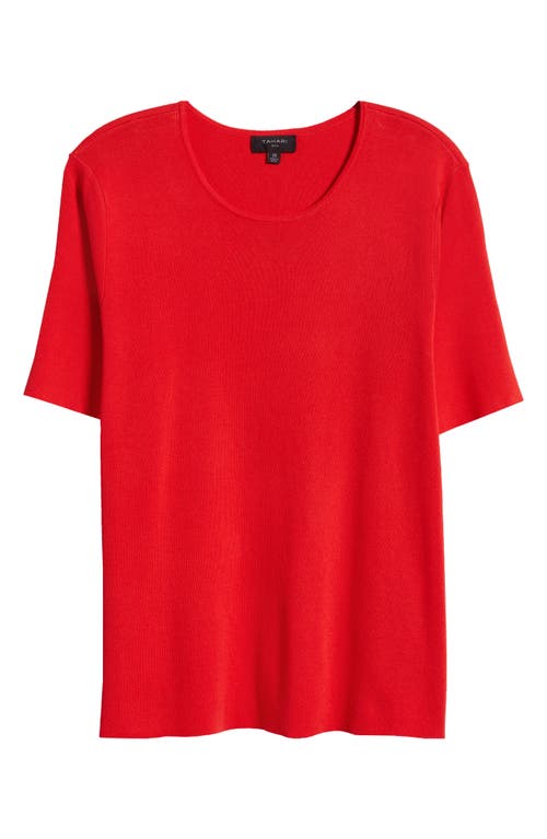 Shop Tahari Asl Short Sleeve Sweater In Grenadine