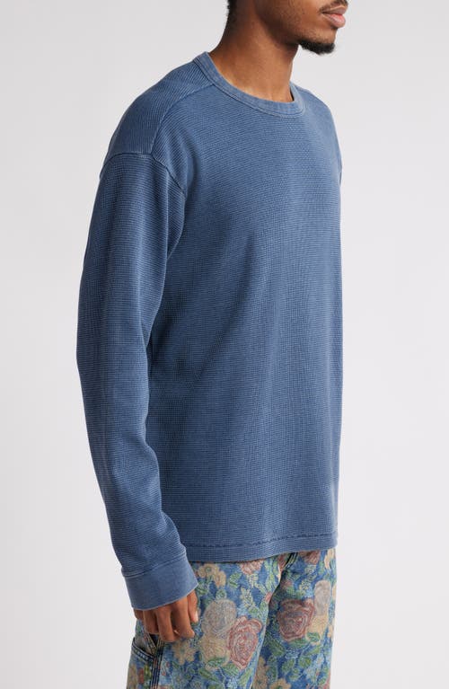 Shop Bp. Acid Wash Waffle Long Sleeve T-shirt In Navy League Washed