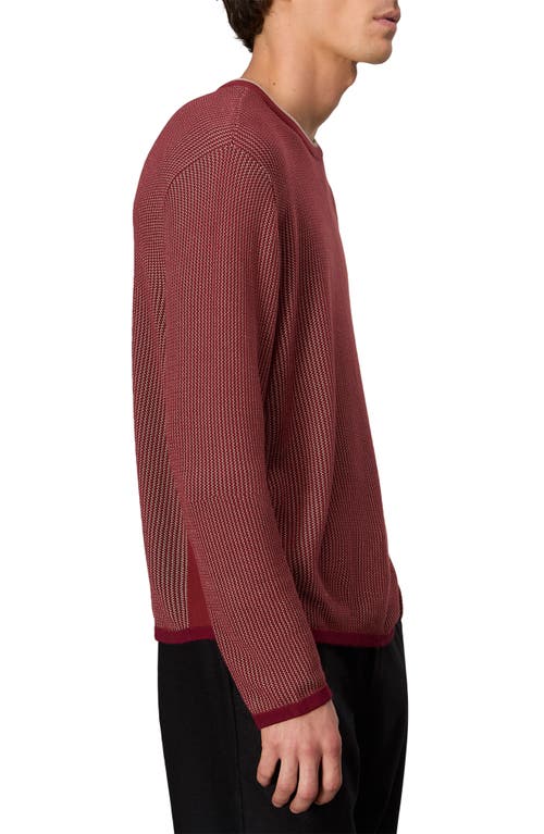 Rag & Bone Harvey Crewneck Cotton Sweater In Maroon