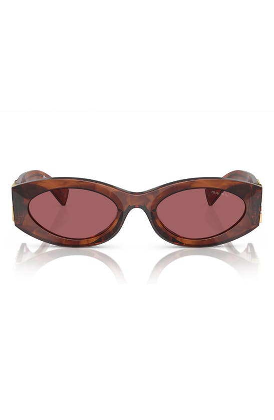 Shop Miu Miu 54mm Rectangular Sunglasse In Dark Violet