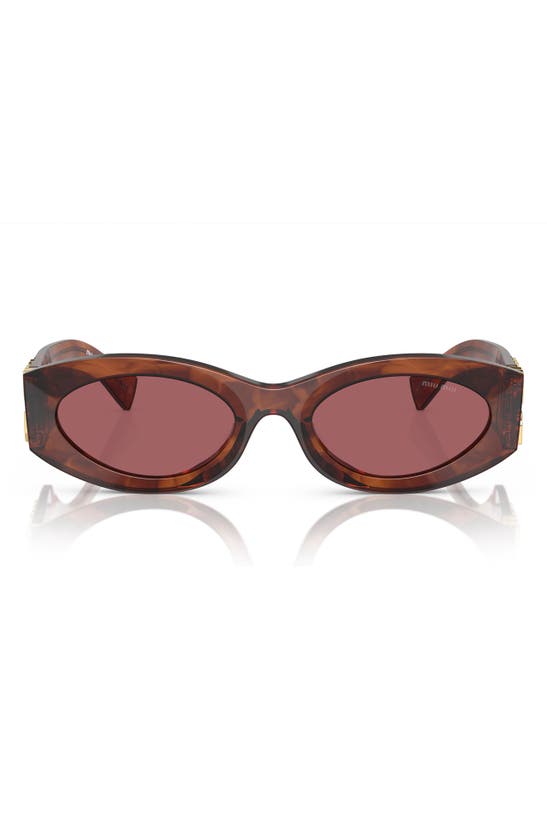 Miu Miu 54mm Rectangular Sunglasse In Dark Violet