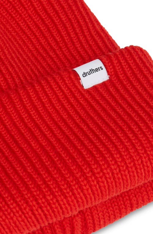 Shop Druthers Nyc Merino Wool Ribbed Beanie In Red