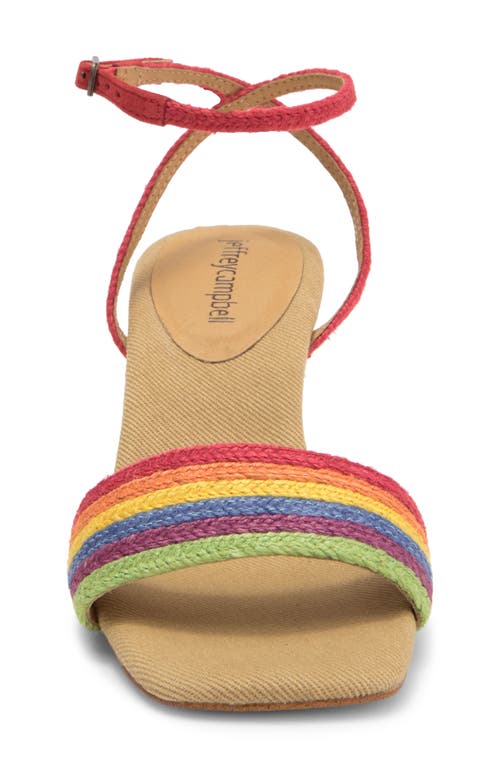 Shop Jeffrey Campbell On-board Rainbow Espadrille Wedge Sandal In Bright Multi