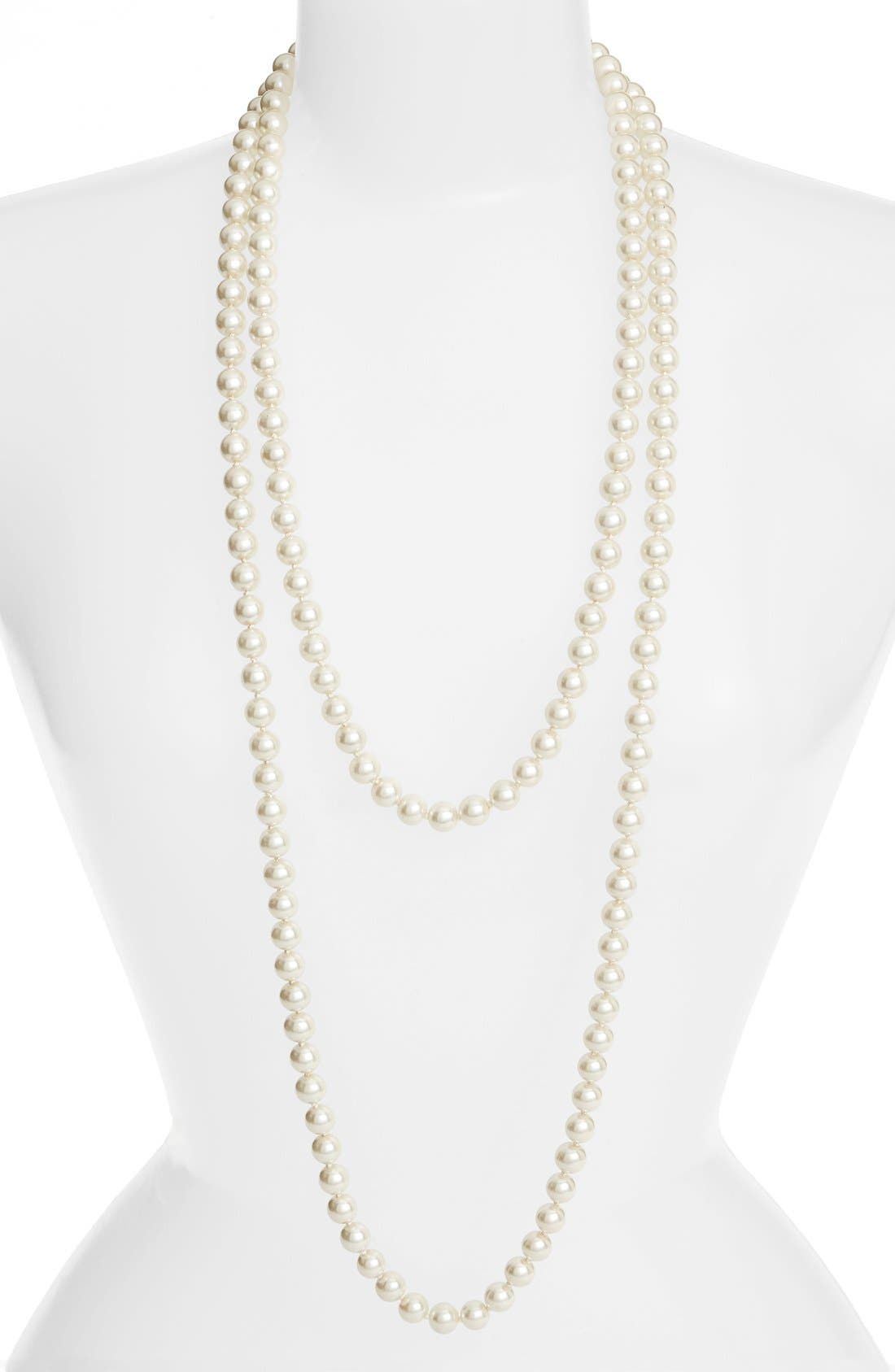 Cristabelle Imitation Pearl Long Strand Necklace Nordstrom
