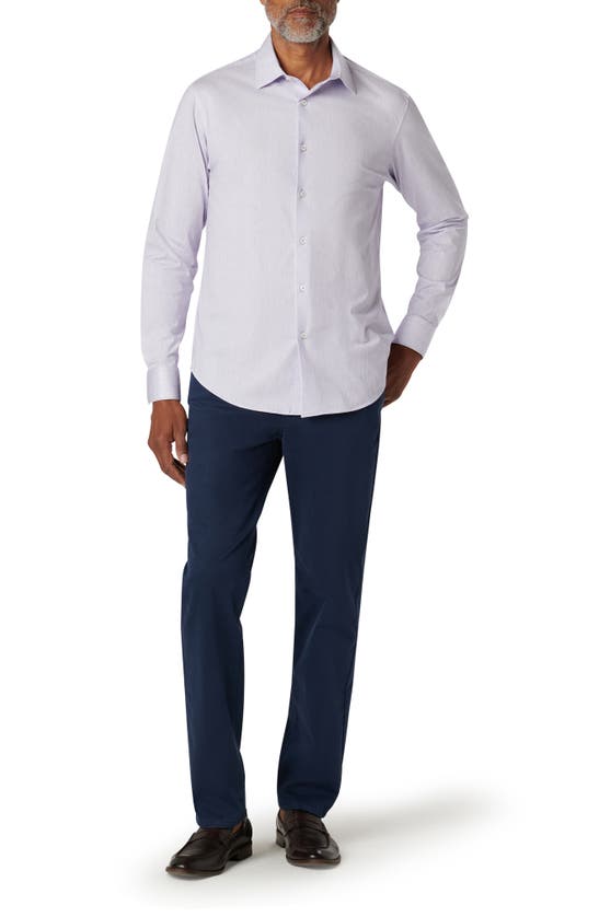 Bugatchi James Ooohcotton® Chambray Print Button-up Shirt In Lavender