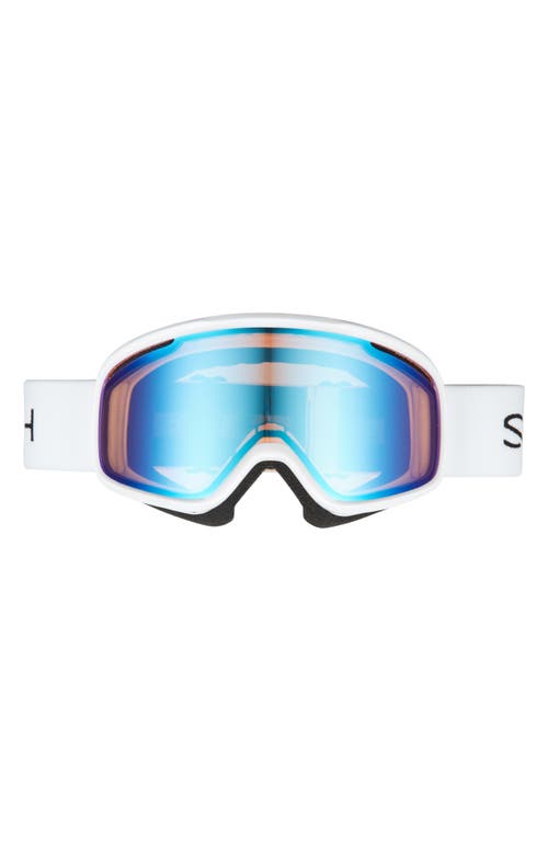 Smith Vogue 185mm Snow Goggles In White/blue Sensor Mirror
