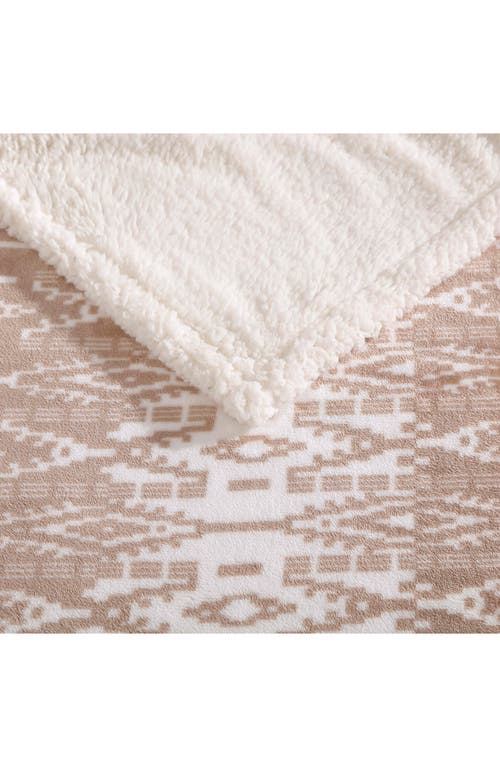 Eddie Bauer San Juan Faux Shearling Throw Blanket In Dark Beige