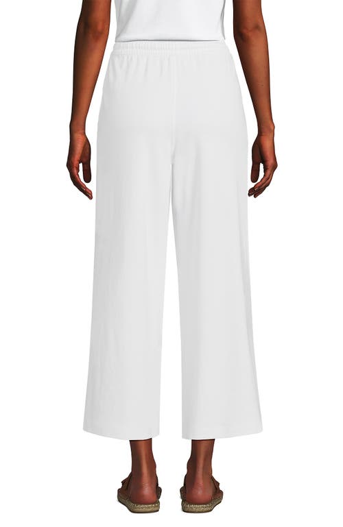 Shop Lands' End Sport Knit Pull On Drawstring Wide Leg Crop Pants In White