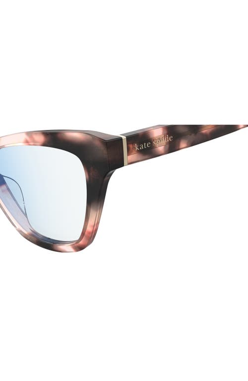 Kate Spade New York Gracelyn 54mm Blue Light Blocking Cat Eye Reading Glasses In Pink Havana/demo Lens