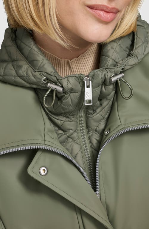 Andrew Marc Ryder Hooded Bib Inset Parka In Sage