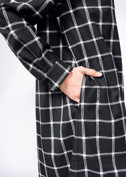 Shop Wildfang The Essential Plaid Long Sleeve Shirt Dress In Black/white