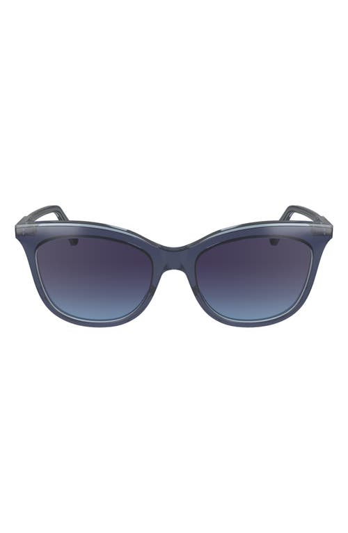 Longchamp 53mm Gradient Cat Eye Sunglasses In Avio/crystal