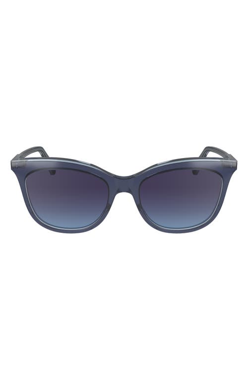 Longchamp 53mm Gradient Cat Eye Sunglasses In Avio/crystal