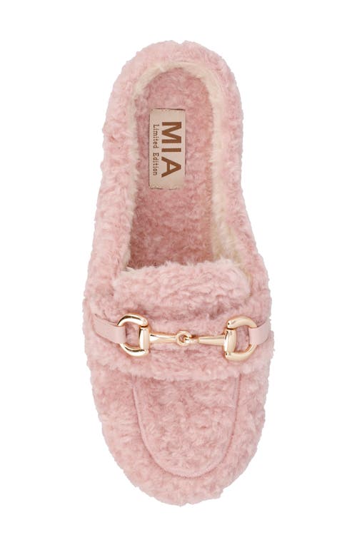 Shop Mia Limited Edition Cocoa Faux Shearling Slipper In Blush