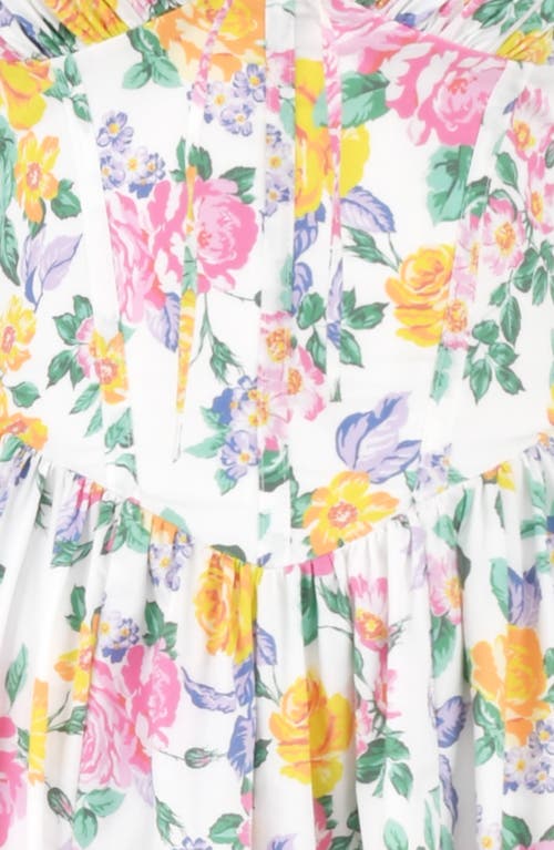 House Of Cb Emmelina Floral Cotton Blend Dress In Yellow Flower Print