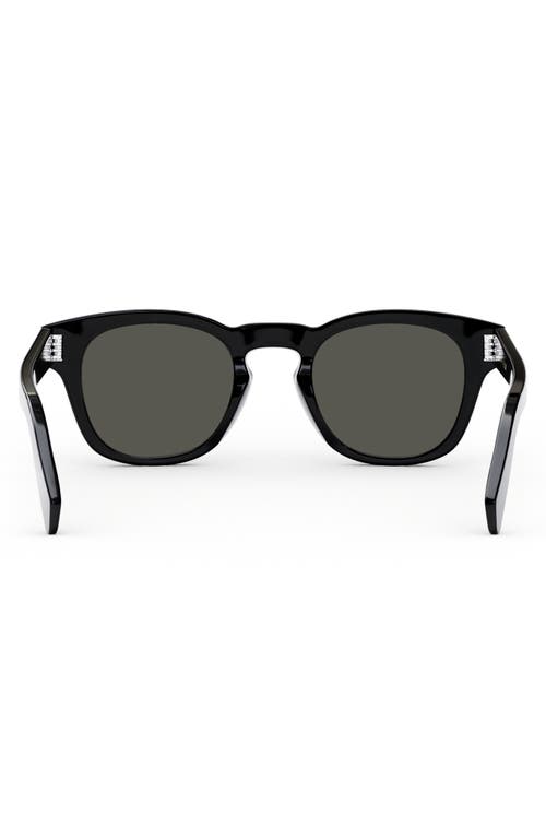 Shop Celine Bold 3 Dots 49mm Square Sunglasses In Shiny Black/smoke