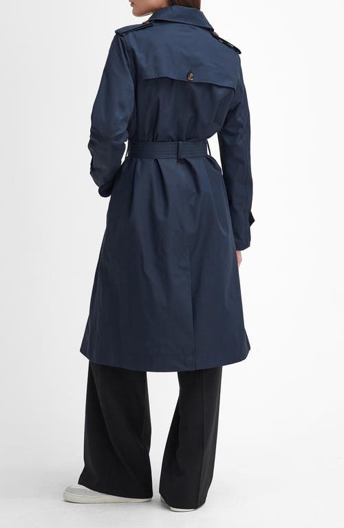 Shop Barbour Camilla Waterproof Trench Coat In Dark Navy/classic Tartan