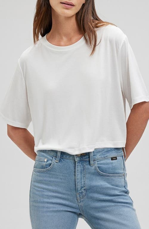Mavi Jeans Crop T-Shirt Antique White at Nordstrom,