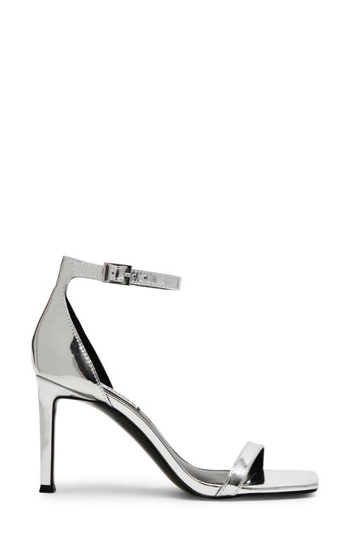 Shop Steve Madden Piked Ankle Strap Sandal In Silver Foil