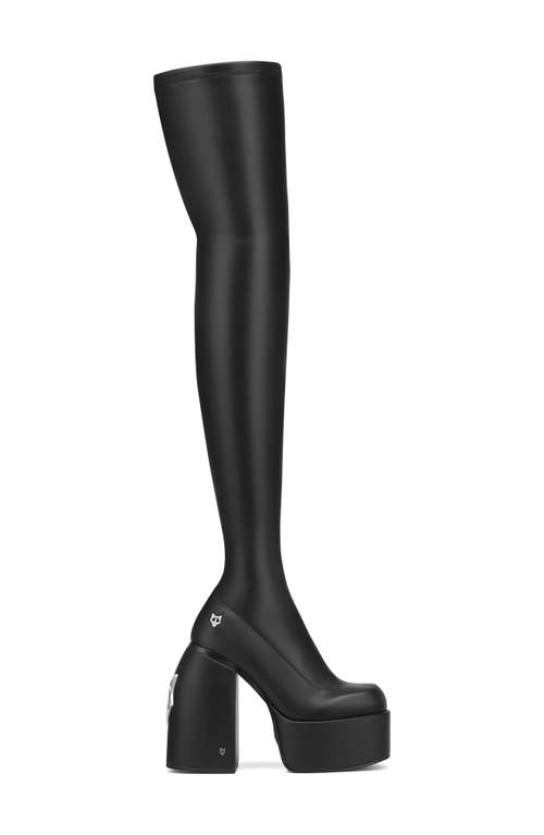 NAKED WOLFE Juicy Stretch Platform Tall Boot in Black Stretch