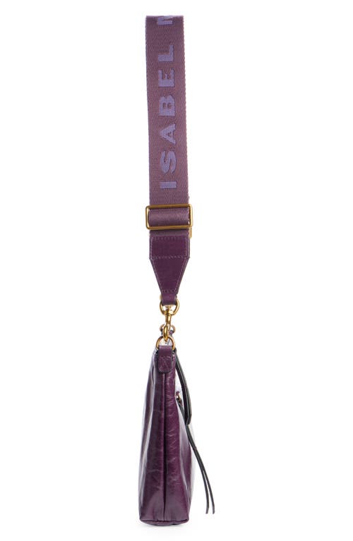 Shop Isabel Marant Nessah Leather Crossbody Bag In Dark Plum