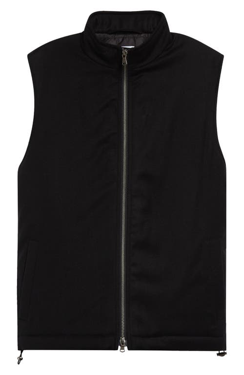 Sunspel Insulated Water Resistent Wool Gilet in Black 