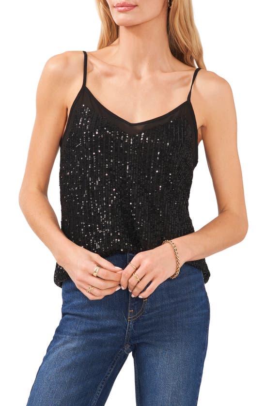 1.STATE SHEER INSET SEQUIN CAMISOLE