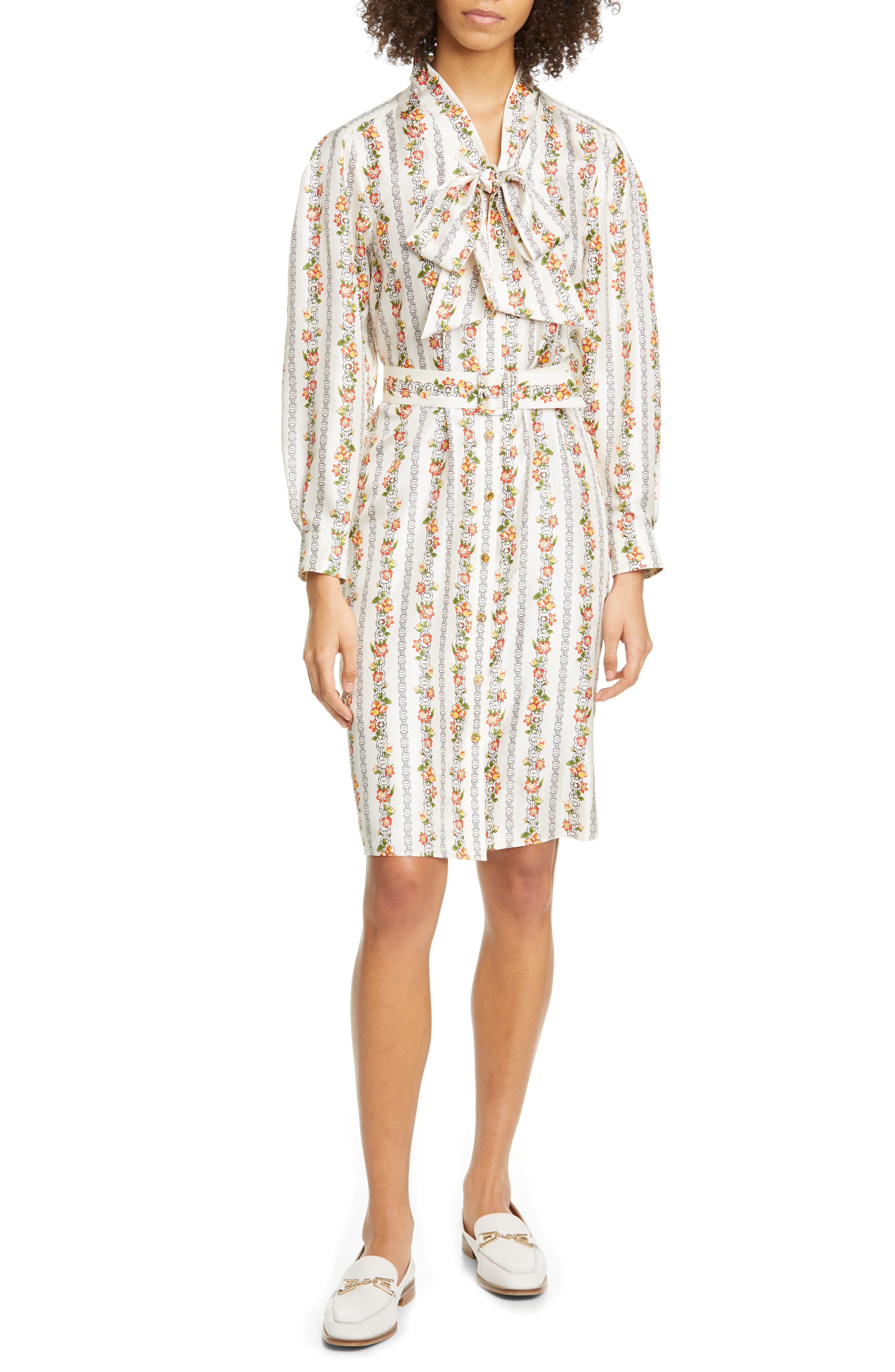 tory burch silk shirt dress