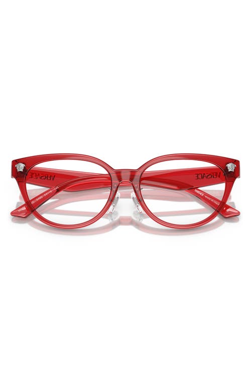 Versace 54mm Pillow Optical Glasses In Trans Red