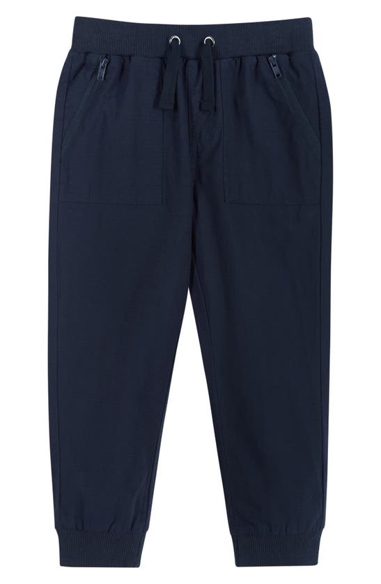 Andy & Evan Babies' Cotton Stretch Ripstop Joggers In Navy