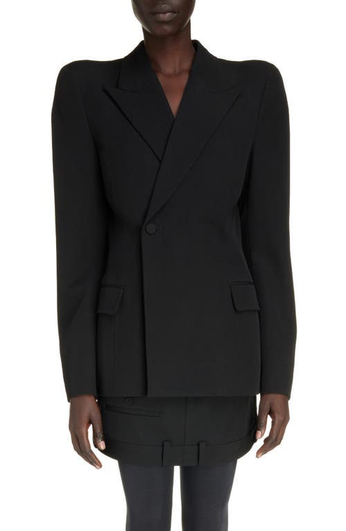 Balenciaga Round Shoulder Wool Blazer in Black at Nordstrom, Size 10 Us