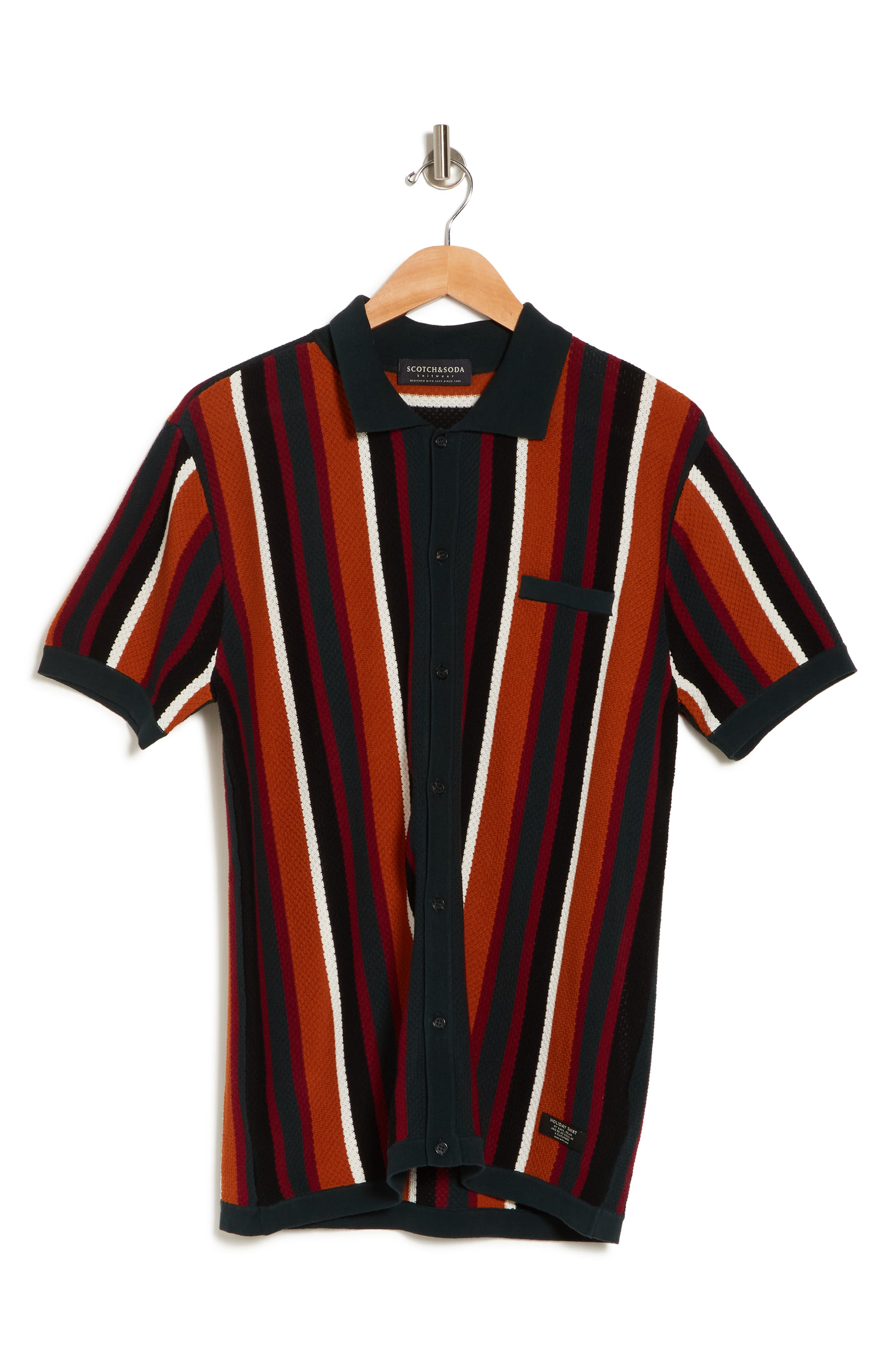 Scotch & Soda Slim Fit Stripe Knit Shirt In 0217-combo A