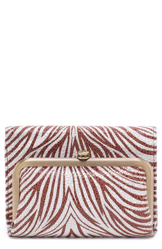 Hobo Robin Frame Wallet In Ginger Zebra