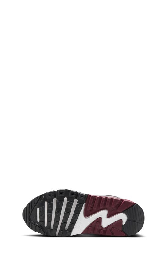 Shop Nike Kids' Air Max 90 Sneaker In White/ Dark Red/ Platinum