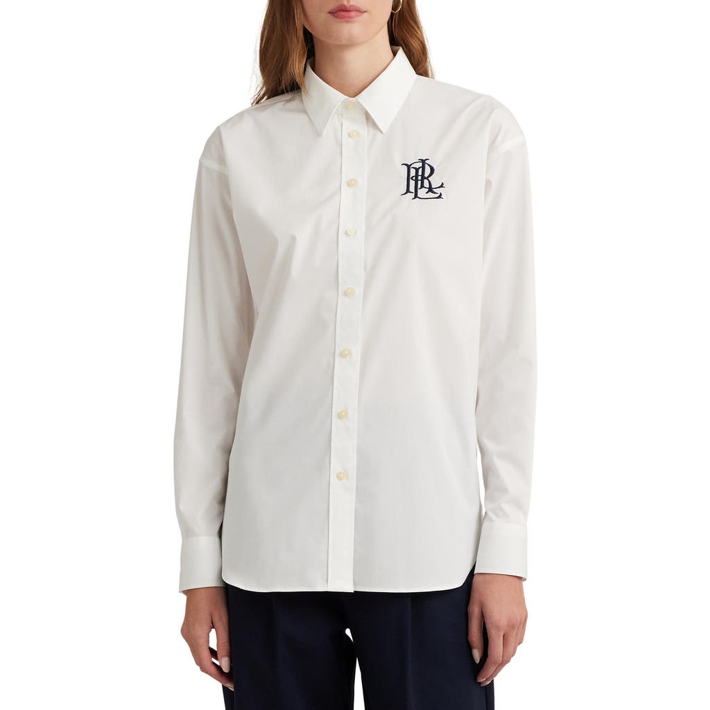 Ralph Lauren Kotta Long Sleeve Button Front Shirt In White