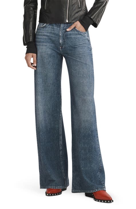 Maeve Seamed High-Rise Wide-Leg Jeans