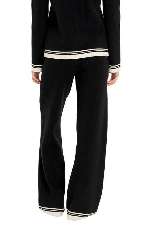 ENGLISH FACTORY ENGLISH FACTORY CONTRAST STRIPE WIDE LEG KNIT PANTS