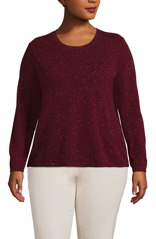 Lands' End Plus Size Cashmere Sweater In Rich Burgundy Donegal