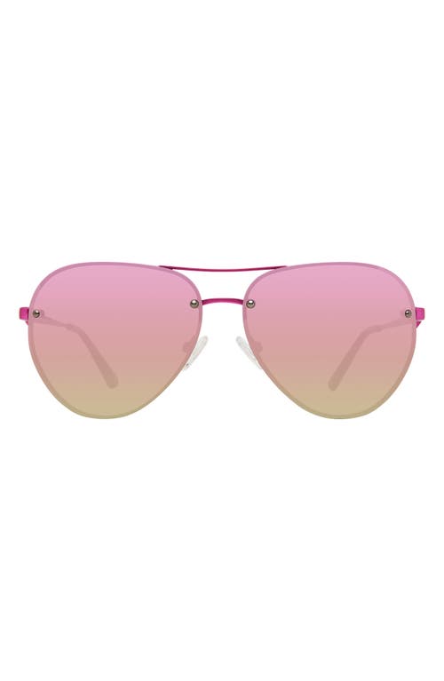 Kurt Geiger London Shoreditch 60mm Rimless Aviator Sunglasses in Pink/Pink at Nordstrom