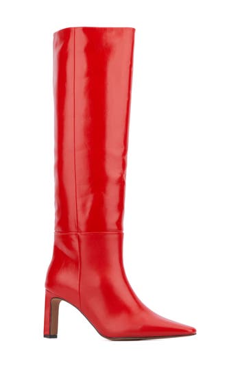 Shop New York And Company Mckayla Snip Toe Knee High Boot In Red