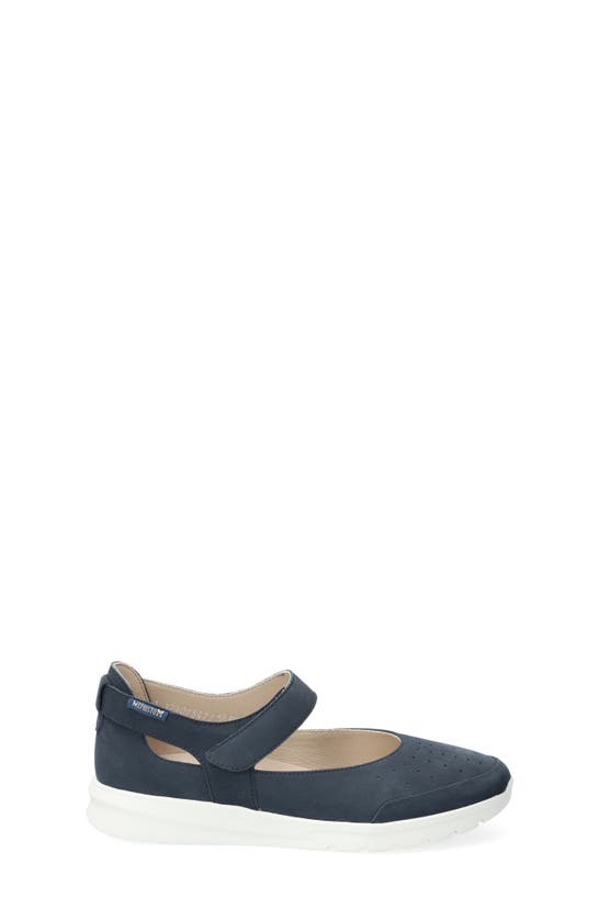 Shop Mephisto Marsia Mary Jane Flat In Jeans Blue Bucksoft