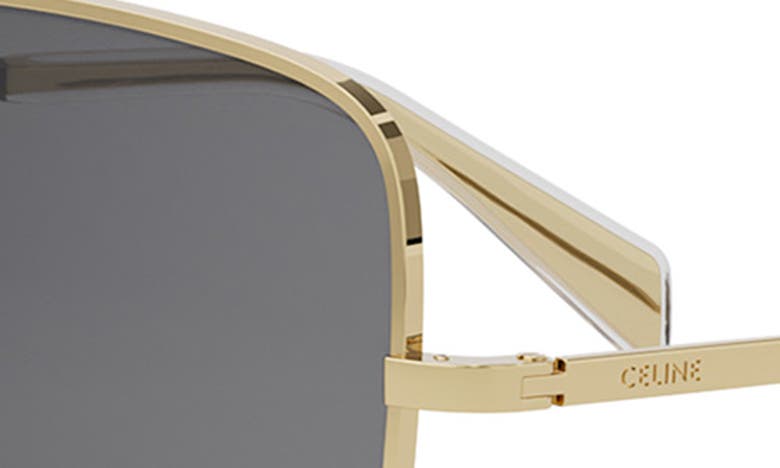 Shop Celine Rhinestone Triomphe 59mm Square Sunglasses In Shiny Endura Gold / Smoke