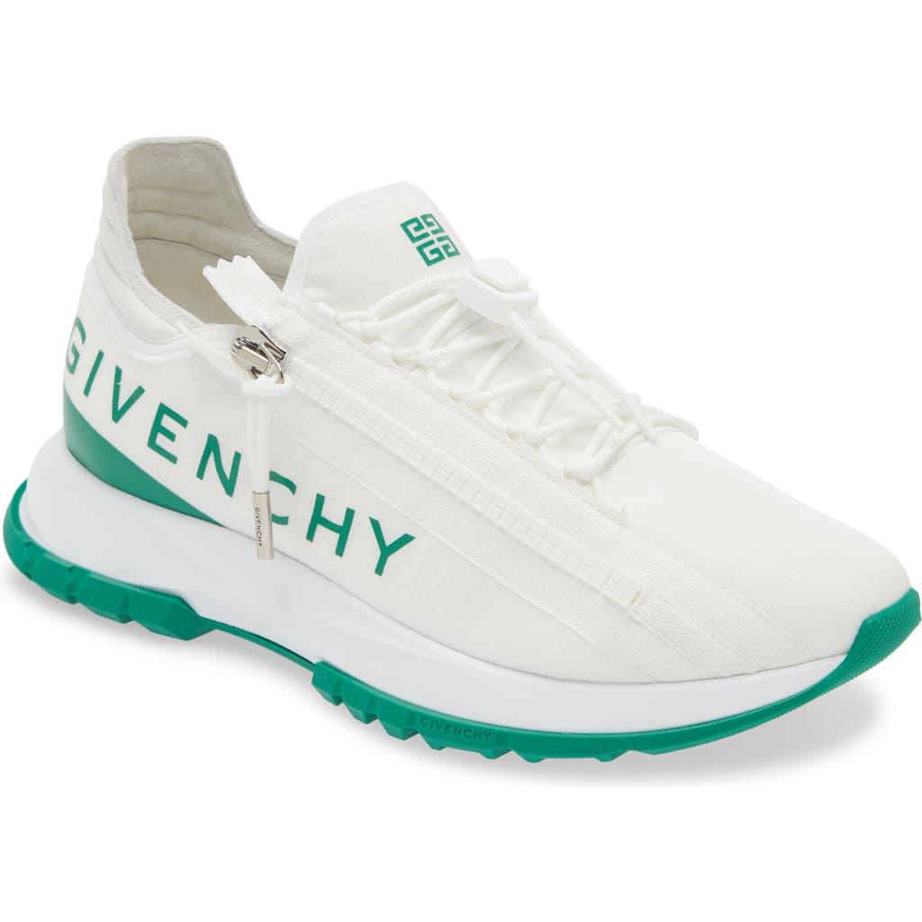 Givenchy Spectre Zip Sneaker In White/green