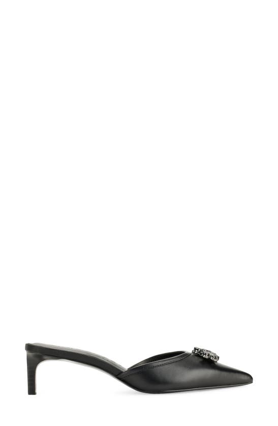 Shop Karl Lagerfeld Paris Sosie Crystal Pointed Toe Pump In Black