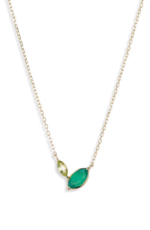 Bony Levy 14K Gold Agate & Peridot Pendant Necklace in 14K Yellow Gold at Nordstrom, Size 18