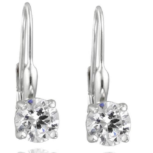 Bliss Diamond 5/8ct Lever Back Dangle Hoops 14k Gold Earrings Lab Grown In 14k White Gold